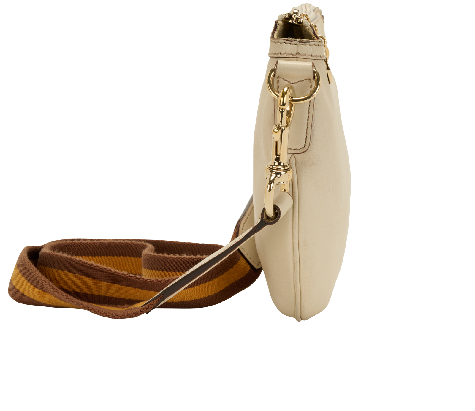 Web Strap Crossbody, &pound;375, Handbags, White, Leather, Side view